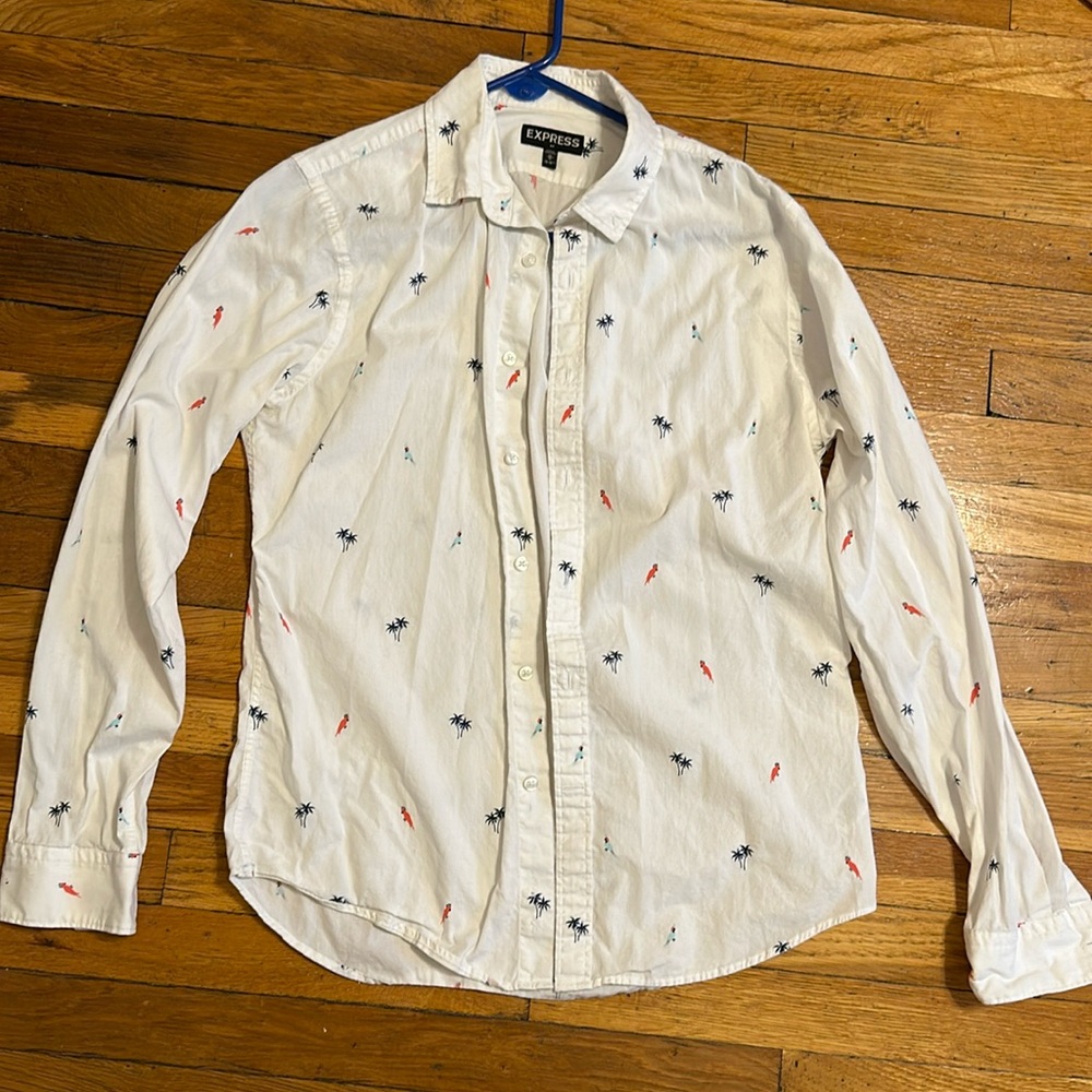Express island long sleeve button down